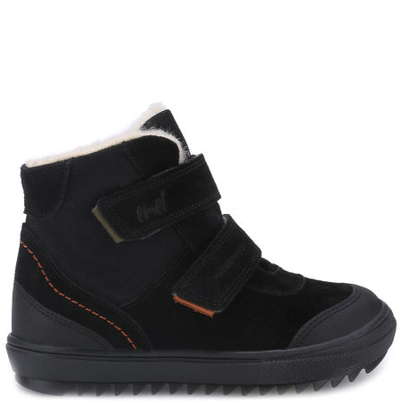 Alaska membrana czarne traperki dziecięce ze skóry naturalnej