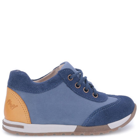 Forest niebieskie trampki dziecięce ze skóry naturalnej