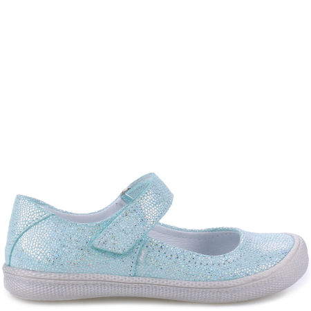 Siena miętowe baleriny dziecięce ze skóry naturalnej