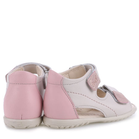 Malibu Roczki® biało-różowe sandały dziecięce ze skóry naturalnej - ES 2435-28 zdjęcie 3