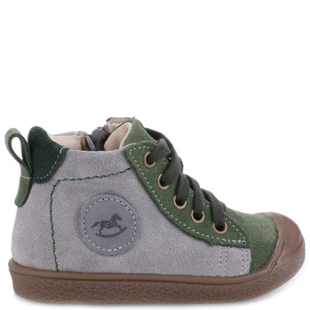 Sydney (20-25) szaro-zielone trampki dziecięce ze skóry naturalnej