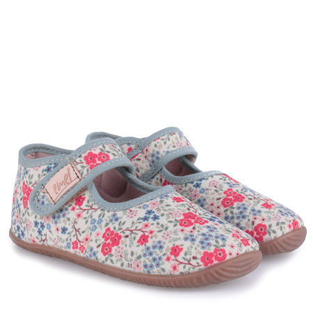 Kapcie Barefoot dla dzieci wielokolorowe w kwiatuszki zdjęcie 1