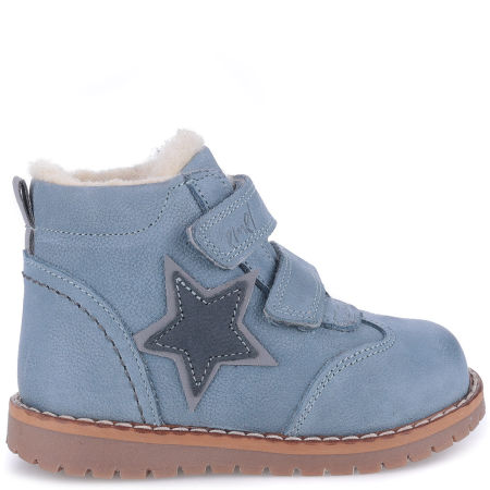 Tromso membrana niebieskie trzewiki dziecięce ze skóry naturalnej