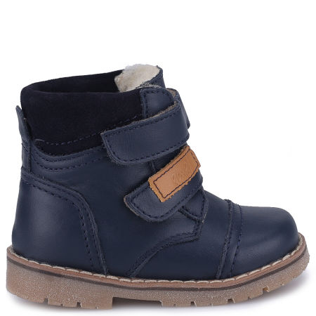 Stockholm membrana granatowe trzewiki dziecięce ze skóry naturalnej