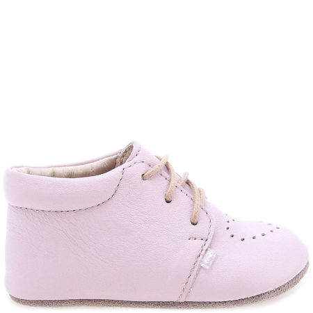 Niechodki różowe ze skóry naturalnej ze sznurówką