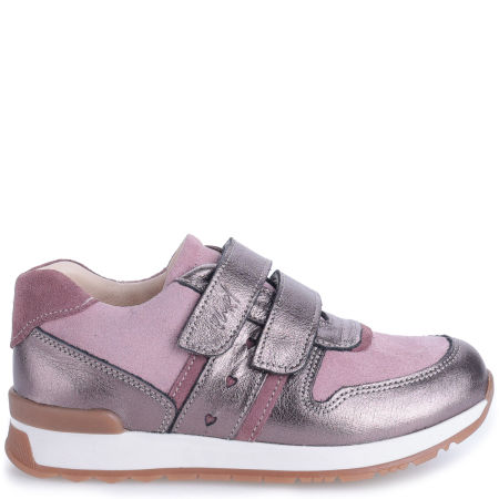 Hamburg fioletowe trampki dziecięce ze skóry naturalnej