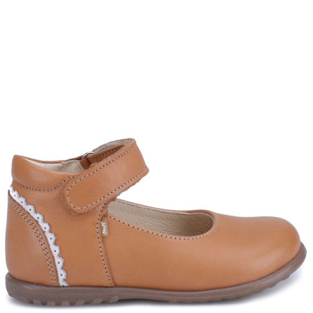 Nola Roczki® brązowe baleriny dziecięce ze skóry naturalnej