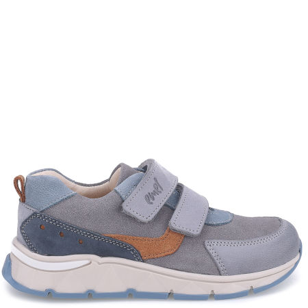 Barcelona niebieskie trampki dziecięce ze skóry naturalnej