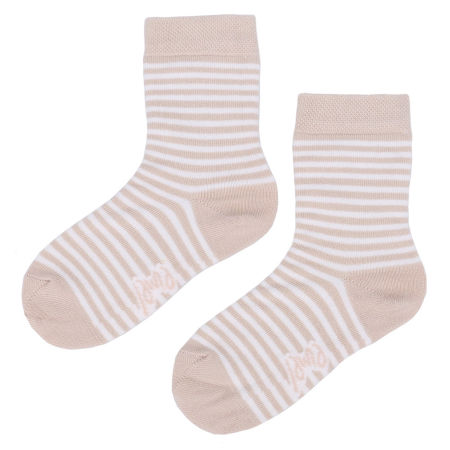 Skarpetki bawełniane w beżowe paski