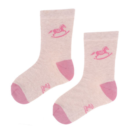 Skarpetki bawełniane beżowo-różowe
