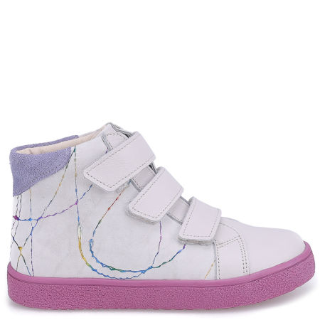 Chester biało-różowe trampki dziecięce ze skóry naturalnej