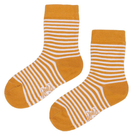 Skarpetki bawełniane w musztardowe paski