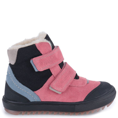 Alaska membrana różowe traperki dziecięce ze skóry naturalnej