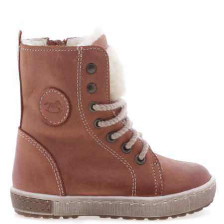 Portland membrana brązowe trzewiki dziecięce ze skóry naturalnej