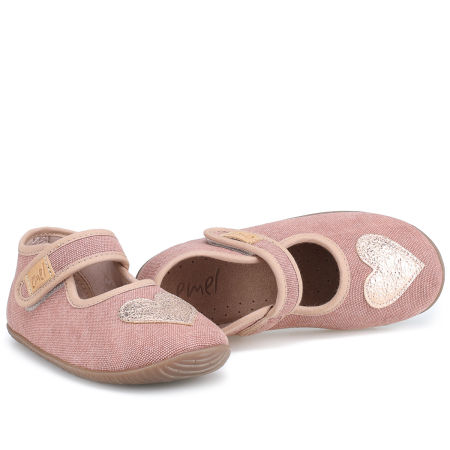 Kapcie Barefoot dla dzieci różowe z serduszkiem zdjęcie 2
