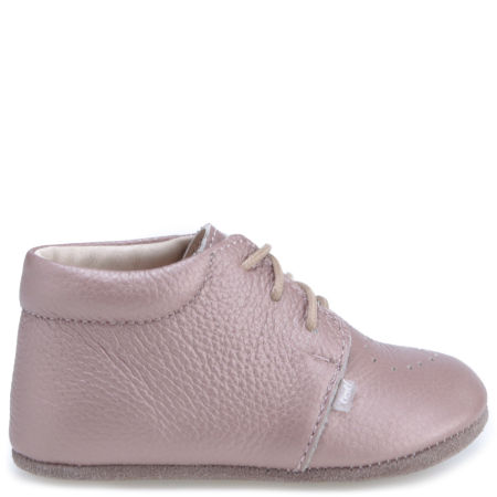 Niechodki różowe ze skóry naturalnej ze sznurówką