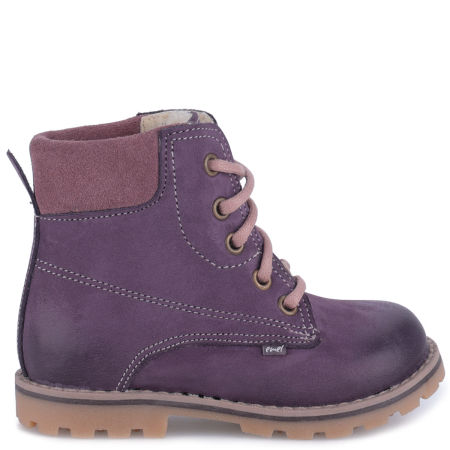 Geneva membrana fioletowe traperki dziecięce ze skóry naturalnej