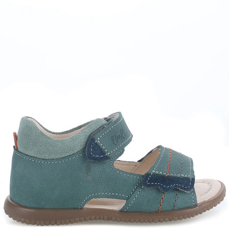 Korfu Roczki® turkusowe sandały dziecięce ze skóry naturalnej