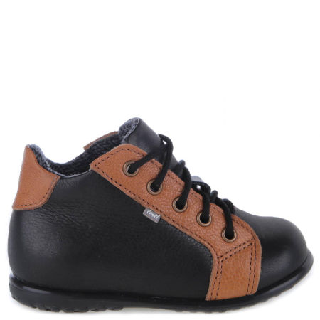 London Roczki® membrana czarne trzewiki dziecięce ze skóry naturalnej