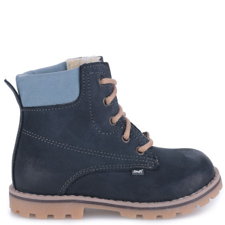 Geneva membrana granatowe traperki dziecięce ze skóry naturalnej