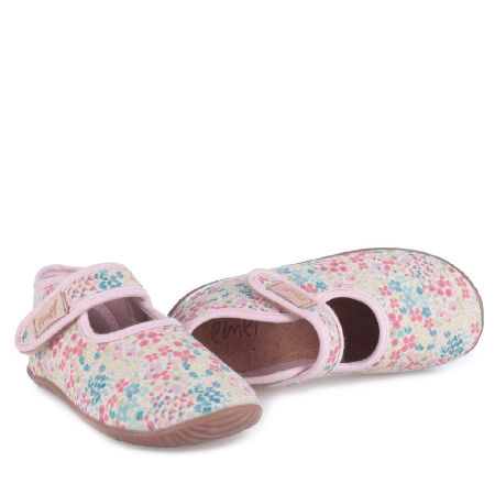 Kapcie Barefoot dla dzieci różowe w kolorowe kwiatuszki zdjęcie 4