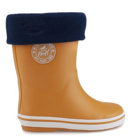 Zestaw Żółte Kalosze K100-13 + Ocieplacze Granatowe