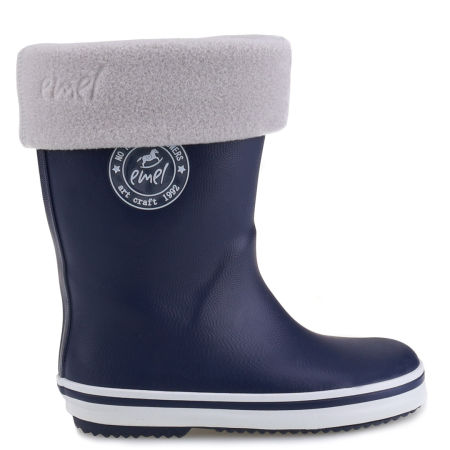 Zestaw Granatowe Kalosze K100-15 + Ocieplacze Szare