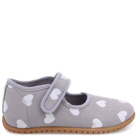 Kapcie dla dzieci szare w serduszka