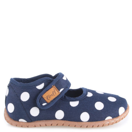 Kapcie dla dzieci granatowe w grochy