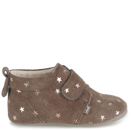 Niechodki brązowe ze skóry naturalnej na rzep