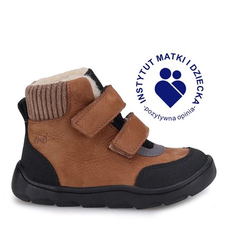 Inari barefoot membrana brązowe trzewiki dziecięce ze skóry naturalnej