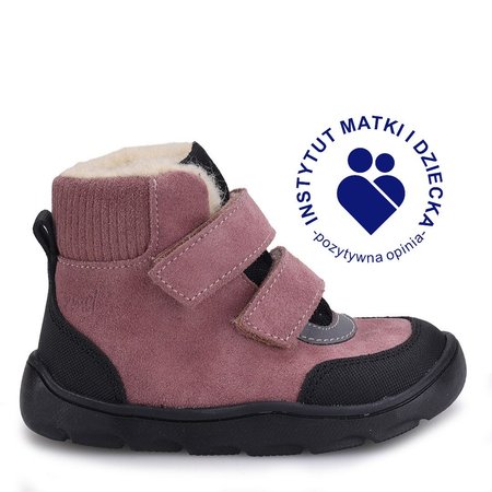 Inari barefoot membrana różowe trzewiki dziecięce ze skóry naturalnej