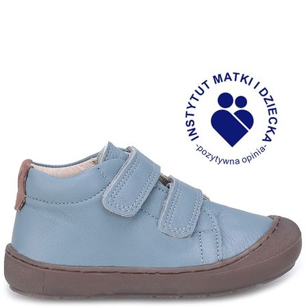 Lima barefoot błękitne trampki dziecięce ze skóry naturalnej