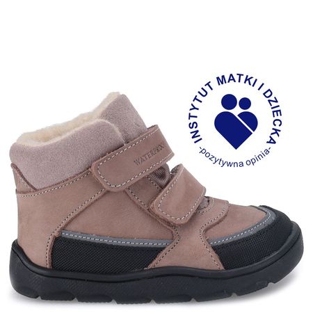 Atlas barefoot membrana beżowe trzewiki dziecięce ze skóry naturalnej