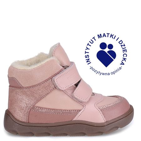 Atlas barefoot membrana różowe trzewiki dziecięce ze skóry naturalnej