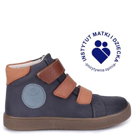 Chester granatowe trampki dziecięce ze skóry naturalnej