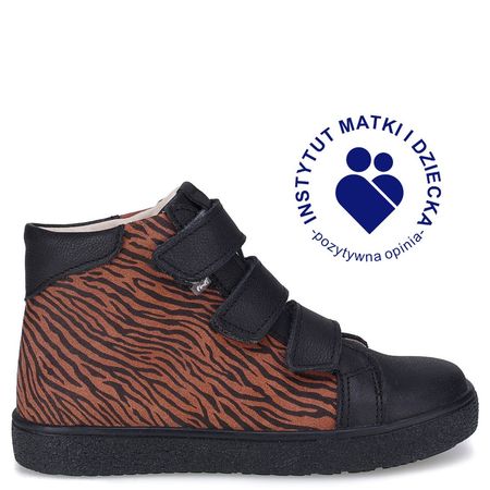 Chester czarne trampki dziecięce ze skóry naturalnej