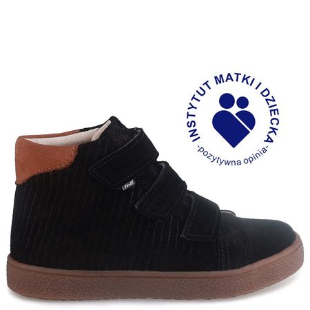 Chester czarne trampki dziecięce ze skóry naturalnej