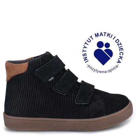 Chester membrana czarne trampki dziecięce ze skóry naturalnej
