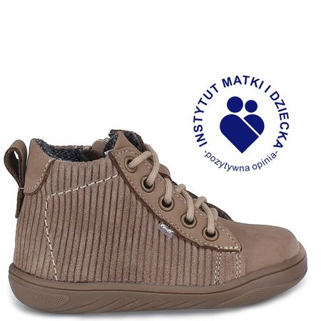 Etna barefoot membrana beżowe trampki dziecięce ze skóry naturalnej