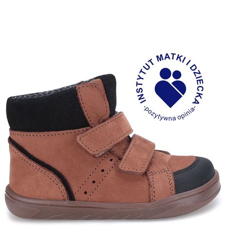 Nilo barefoot membrana brązowe trzewiki dziecięce ze skóry naturalnej