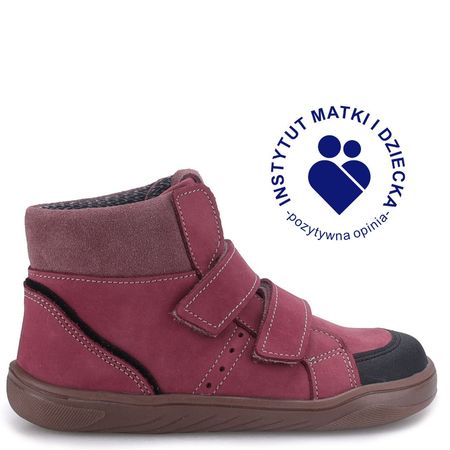Nilo barefoot membrana różowe trzewiki dziecięce ze skóry naturalnej
