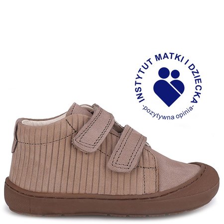 Lima barefoot beżowe trampki dziecięce ze skóry naturalnej