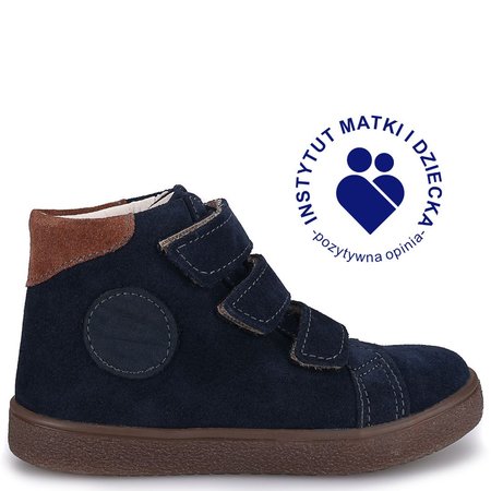 Chester granatowe trampki dziecięce ze skóry naturalnej
