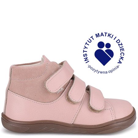 Pico barefoot różowe trampki dziecięce ze skóry naturalnej