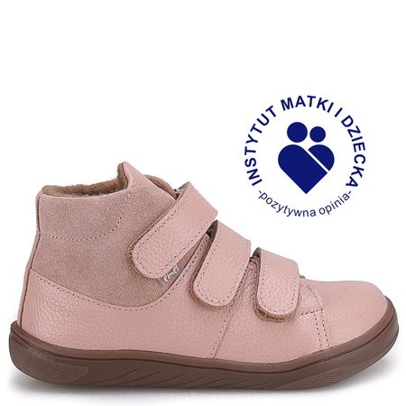 Pico barefoot membrana różowe trampki dziecięce ze skóry naturalnej