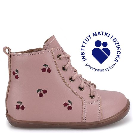 Brera barefoot membrana różowe trzewiki dziecięce ze skóry naturalnej