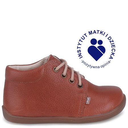 Arno barefoot brązowe trzewiki dziecięce ze skóry naturalnej