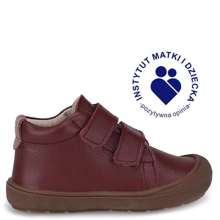 Lima barefoot bordowe trampki dziecięce ze skóry naturalnej