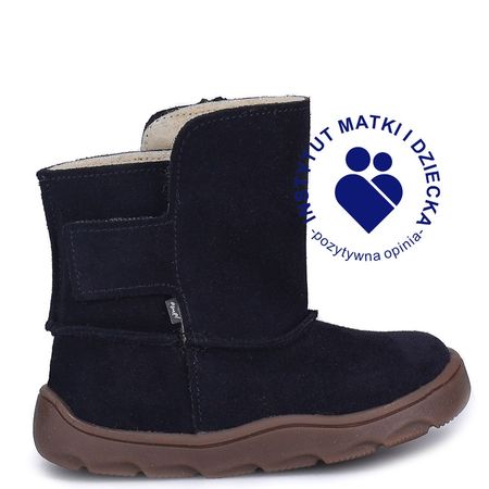 Lugano barefoot czarne kozaczki dziecięce ze skóry naturalnej